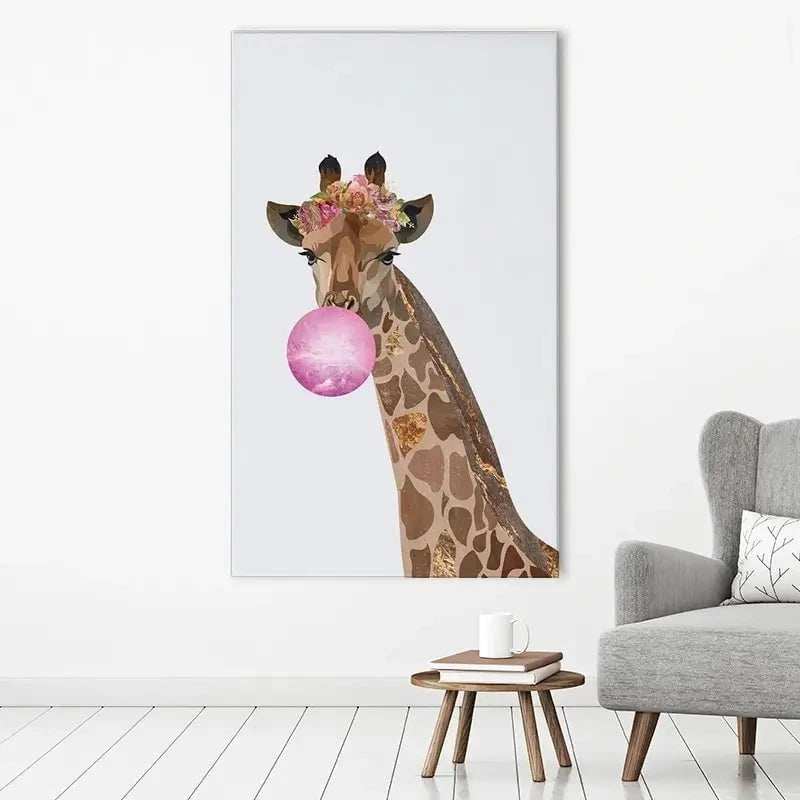 Bubblegum Giraffe Canvas Print Bubblegum Giraffe Canvas Print wall art product Sarah Manovski