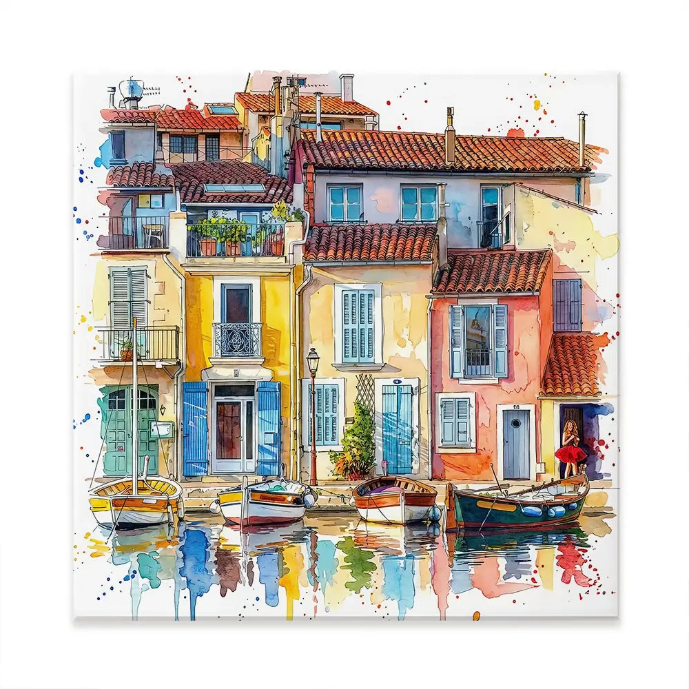 Burano Boats Square Canvas Print Burano Boats Square Canvas Print wall art product David Alexander Elder