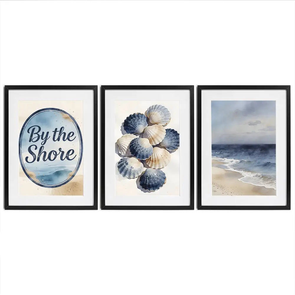 By The Shore Framed Art Print Trio By The Shore Framed Art Print Trio wall art product LSR Design Studio - Independent