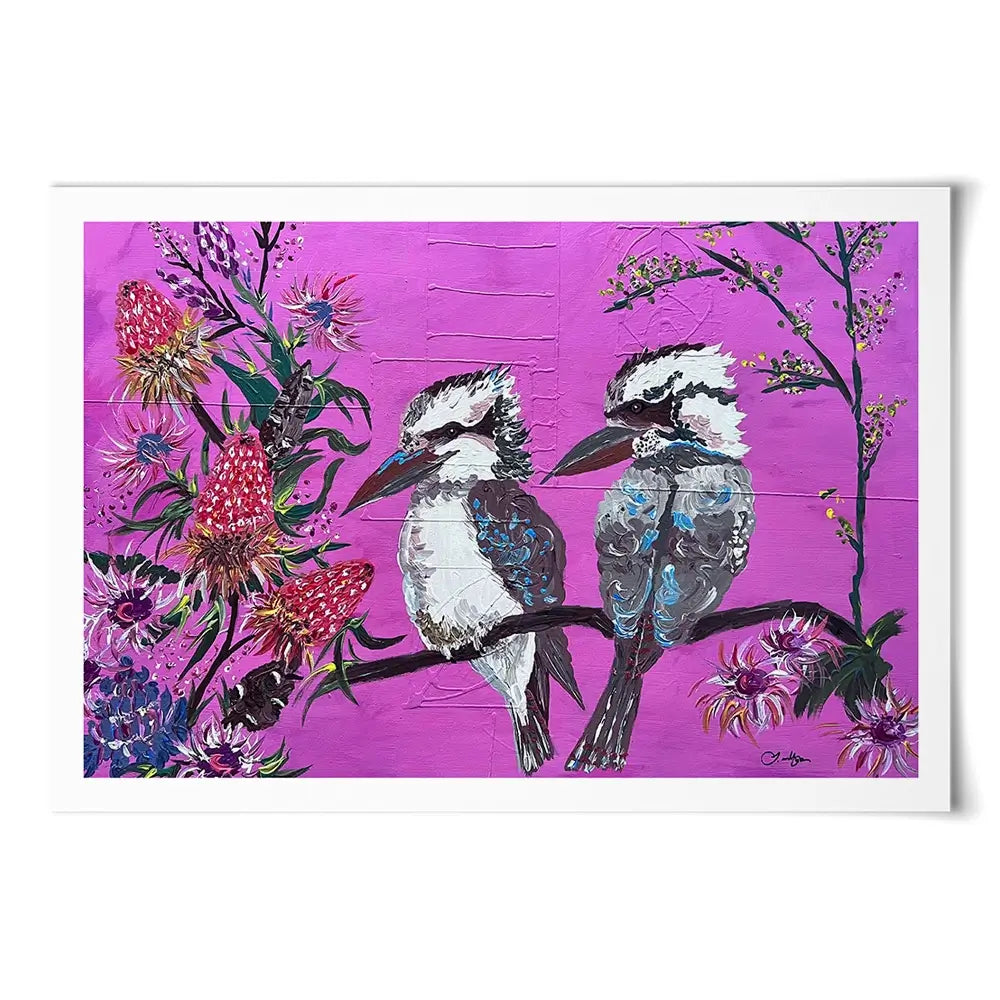 Cheeky Kookaburras Art Print Cheeky Kookaburras Art Print wall art product Jo Mulligan