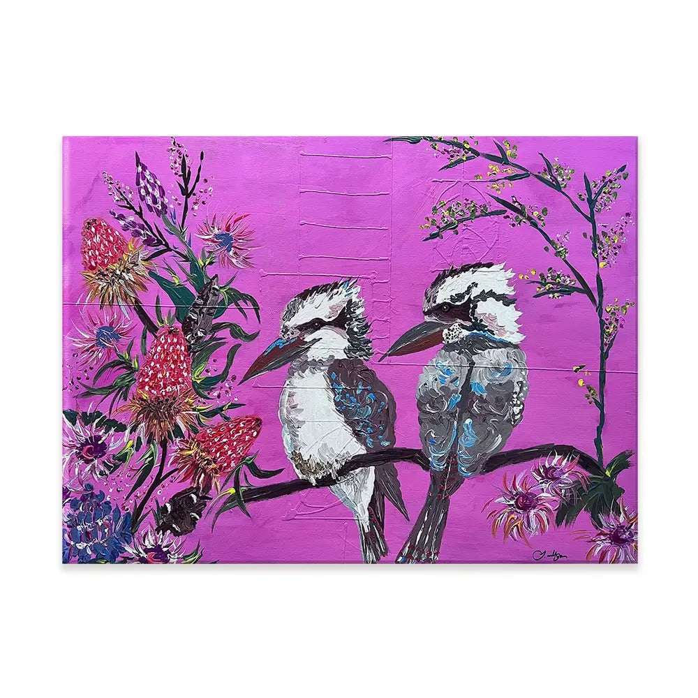Cheeky Kookaburras Canvas Print Cheeky Kookaburras Canvas Print wall art product Jo Mulligan