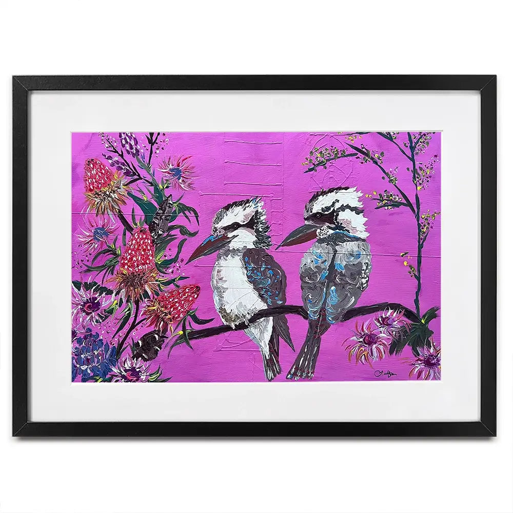 Cheeky Kookaburras Framed Art Print Cheeky Kookaburras Framed Art Print wall art product Jo Mulligan
