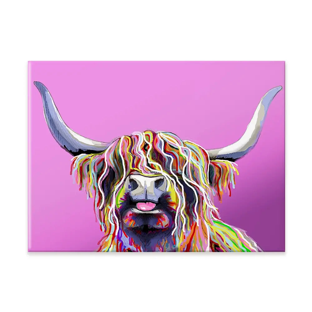 Cheeky Pink Highland Cow Canvas Print Cheeky Pink Highland Cow Canvas Print wall art product Independent