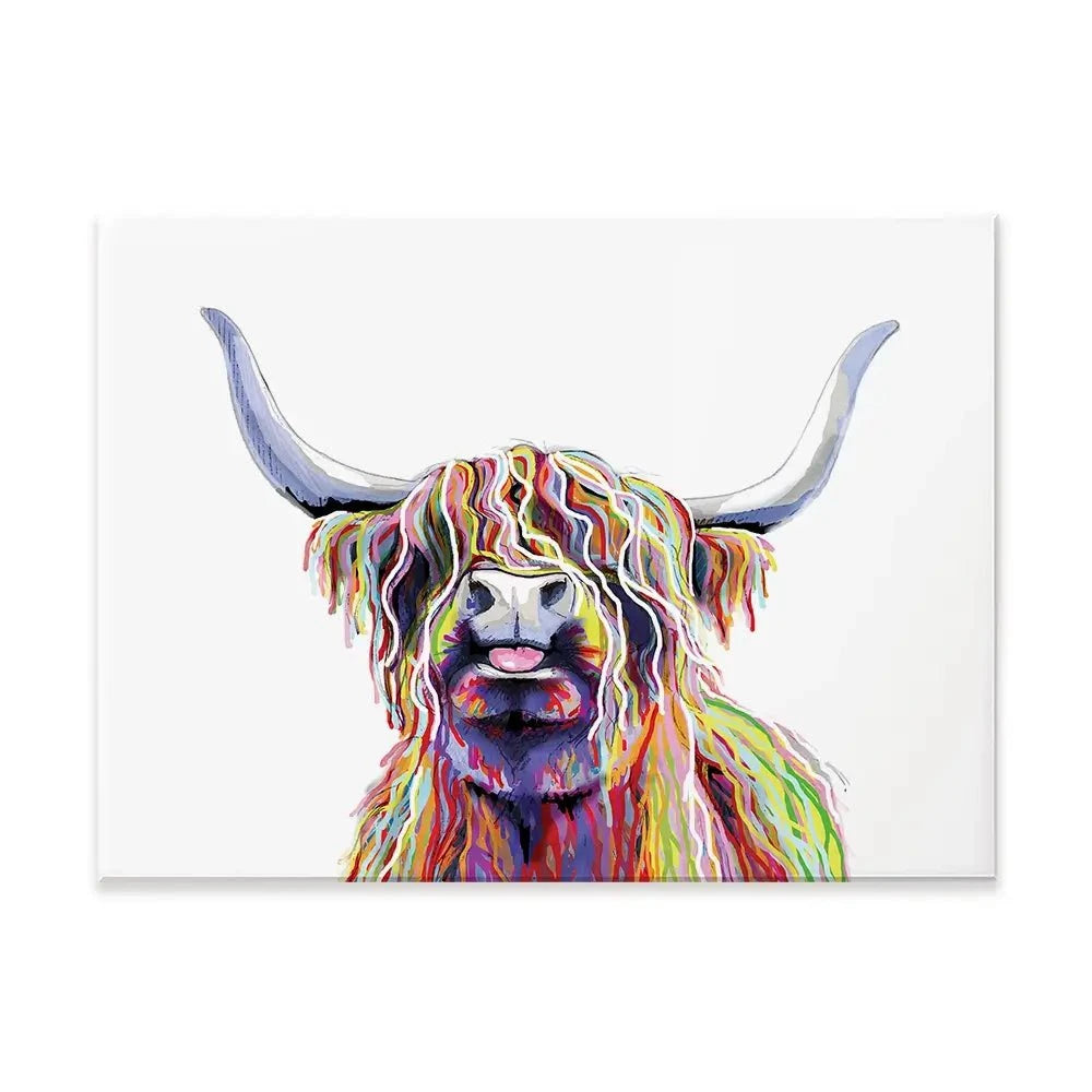 Cheeky White Highland Cow Canvas Print Cheeky White Highland Cow Canvas Print wall art product Independent