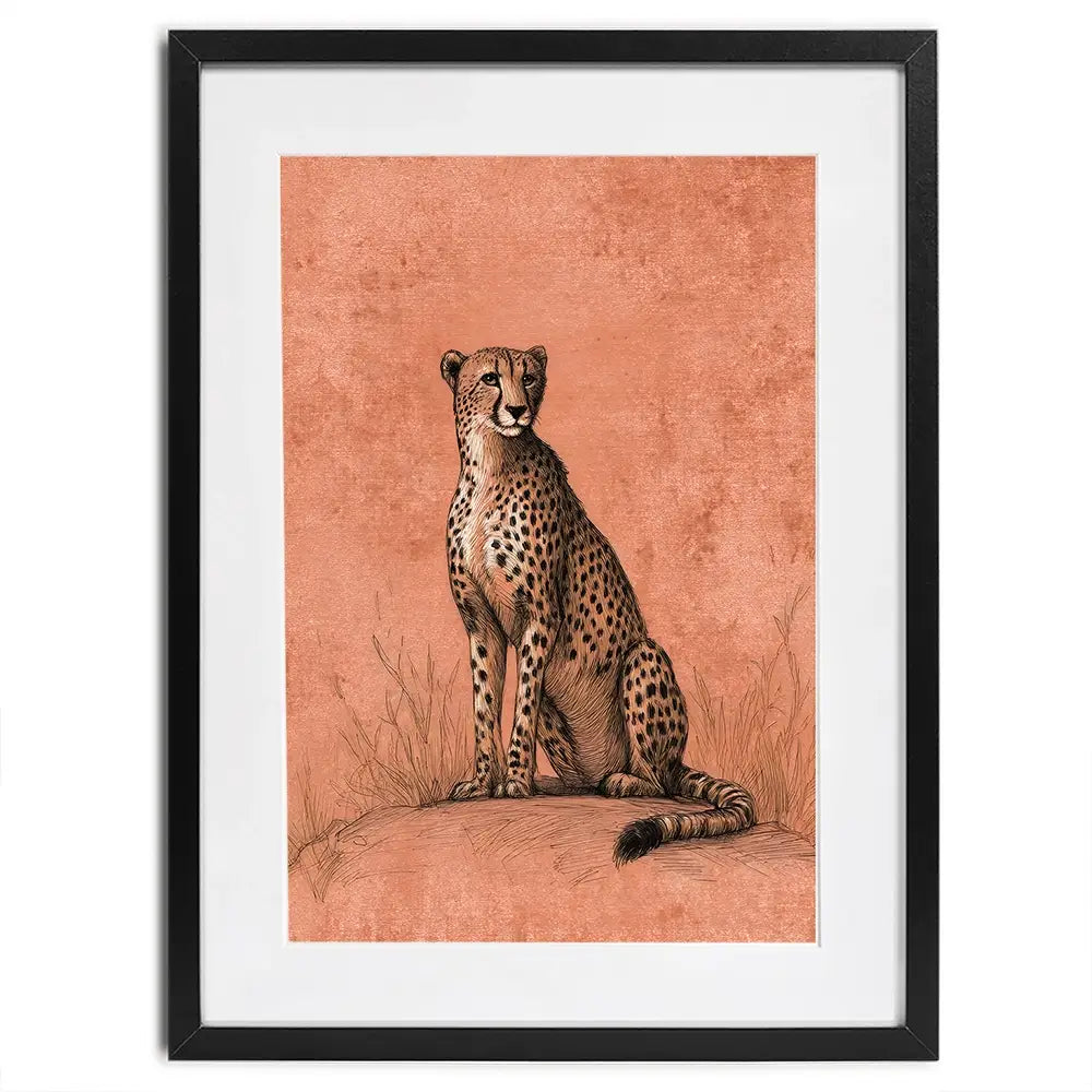 Cheetah Pose Portrait Framed Art Print Cheetah Pose Portrait Framed Art Print wall art product Petals Prints Design - Independent