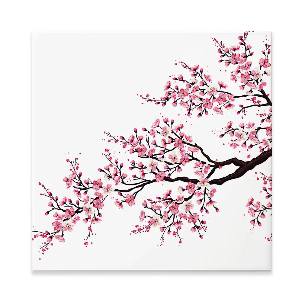 Cherry Blossom Branch Square Canvas Print Cherry Blossom Branch Square Canvas Print wall art product fresher / Shutterstock