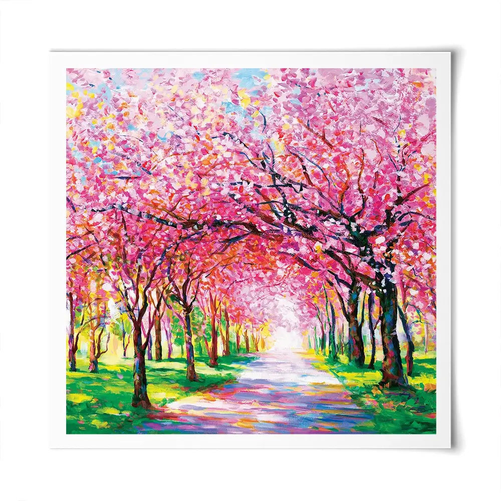 Cherry Blossom Forest Square Art Print Cherry Blossom Forest Square Art Print wall art product Leon Devenice