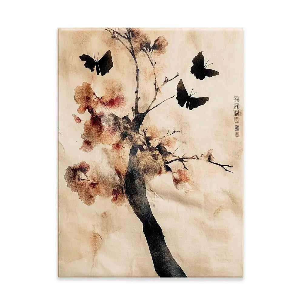 Cherry Butterflies Canvas Print Cherry Butterflies Canvas Print wall art product Treechild