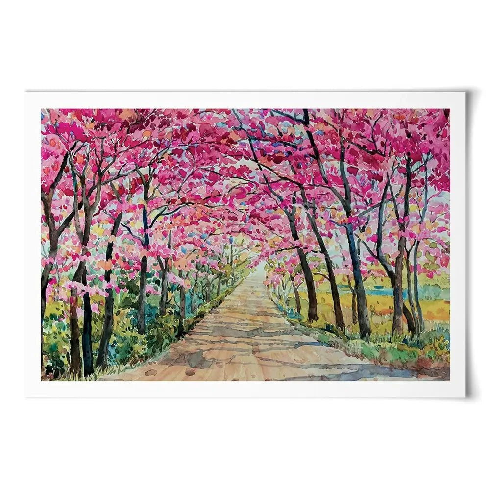 Cherry Tree Path Art Print Cherry Tree Path Art Print wall art product Painterstock / Shutterstock