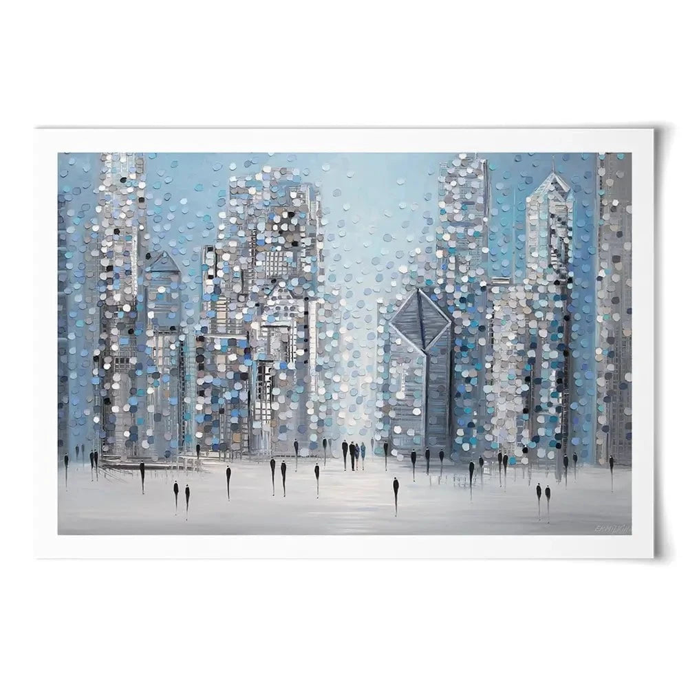 Chicago Blue Art Print Chicago Blue Art Print wall art product Ekaterina Ermilkina