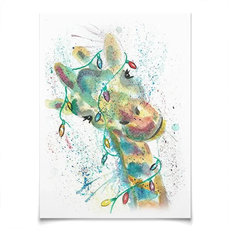 Christmas Giraffe Art Print Christmas Giraffe Art Print wall art product Jamie Taylor
