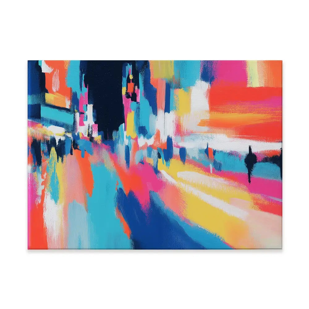 City Lights Blur Canvas Print City Lights Blur Canvas Print wall art product Chromatic Storm Studio
