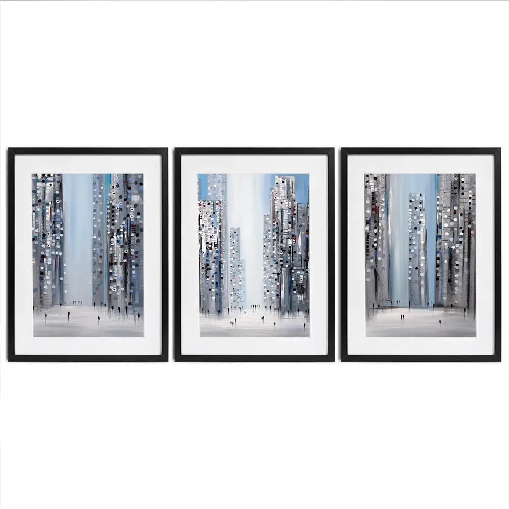 City Pulse Framed Art Print Trio City Pulse Framed Art Print Trio wall art product Ekaterina Ermilkina
