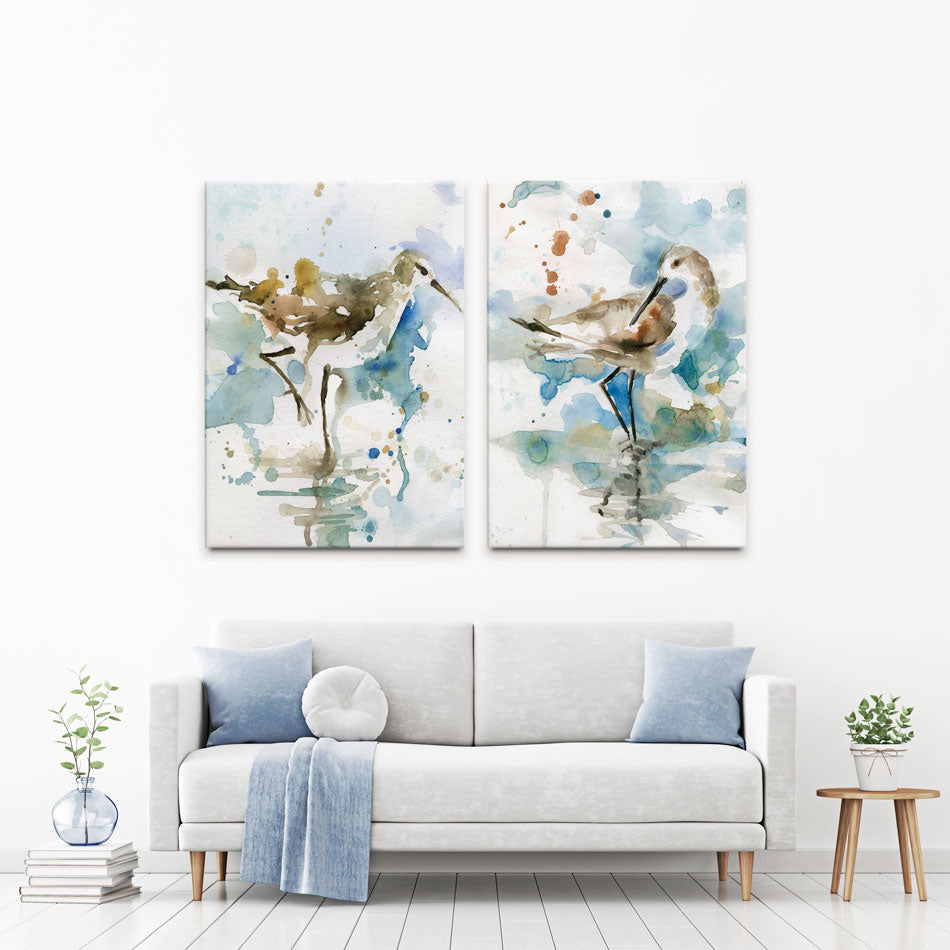 Coastal Sandpiper Duo Canvas Print Coastal Sandpiper Duo Canvas Print wall art product Carol Robinson