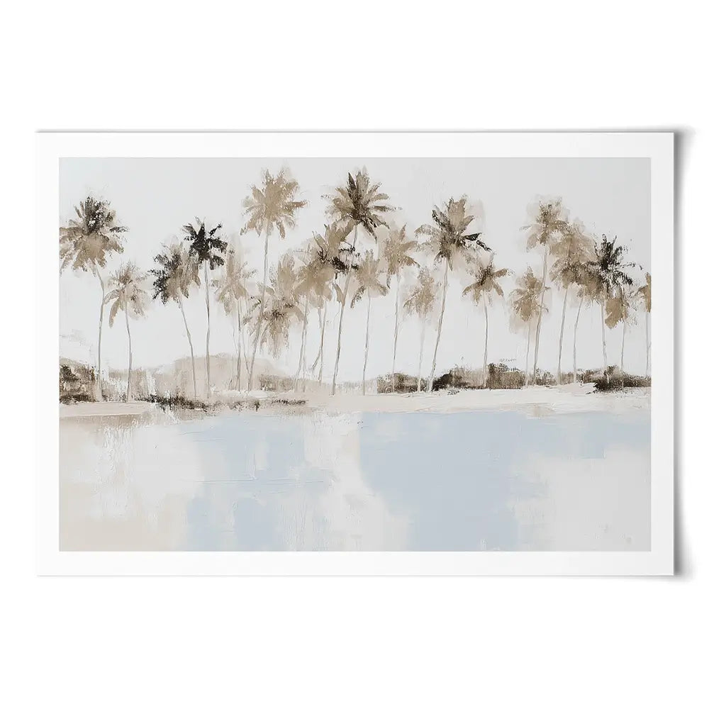 Coconut Palms Lagoon Art Print Coconut Palms Lagoon Art Print wall art product Chromatic Storm Studio