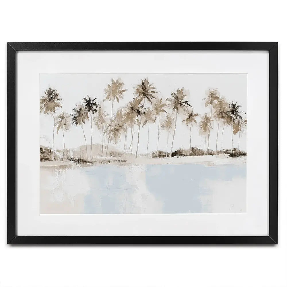 Coconut Palms Lagoon Framed Art Print Coconut Palms Lagoon Framed Art Print wall art product Chromatic Storm Studio