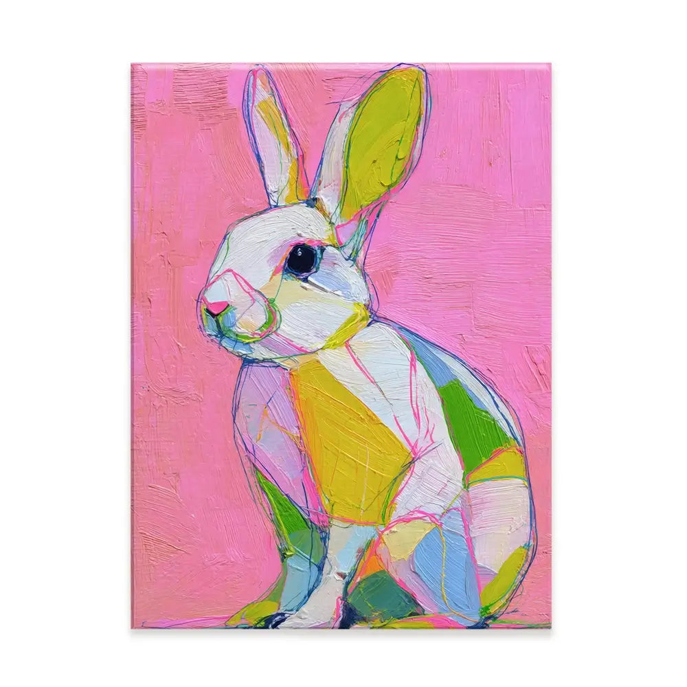 Colour Block Bunny Canvas Print Colour Block Bunny Canvas Print wall art product Petals Prints Design - Independent
