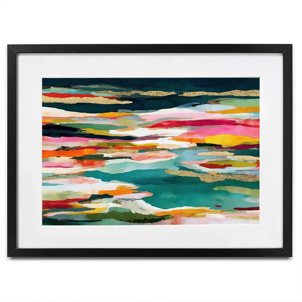 Colour Strata Gold Framed Art Print Colour Strata Gold Framed Art Print wall art product Chromatic Storm Studio