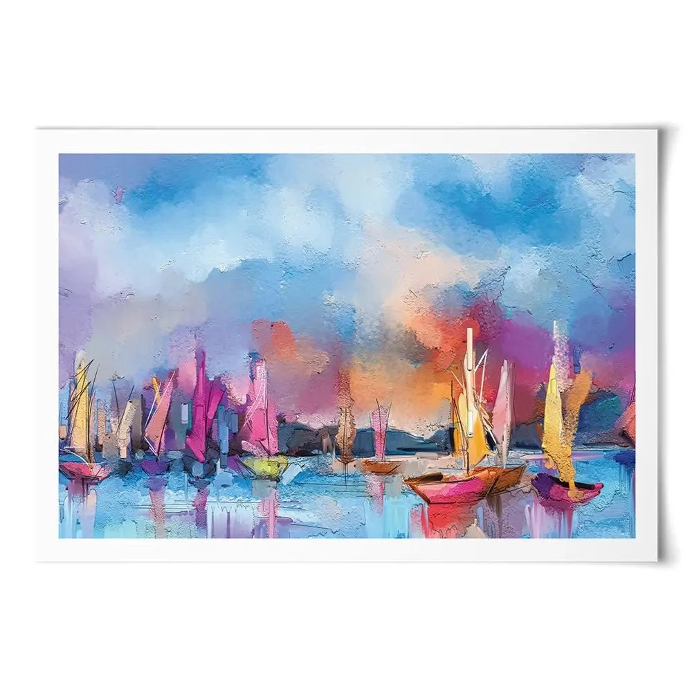 Coloured Boats Art Print Coloured Boats Art Print wall art product pluie_r / Shutterstock