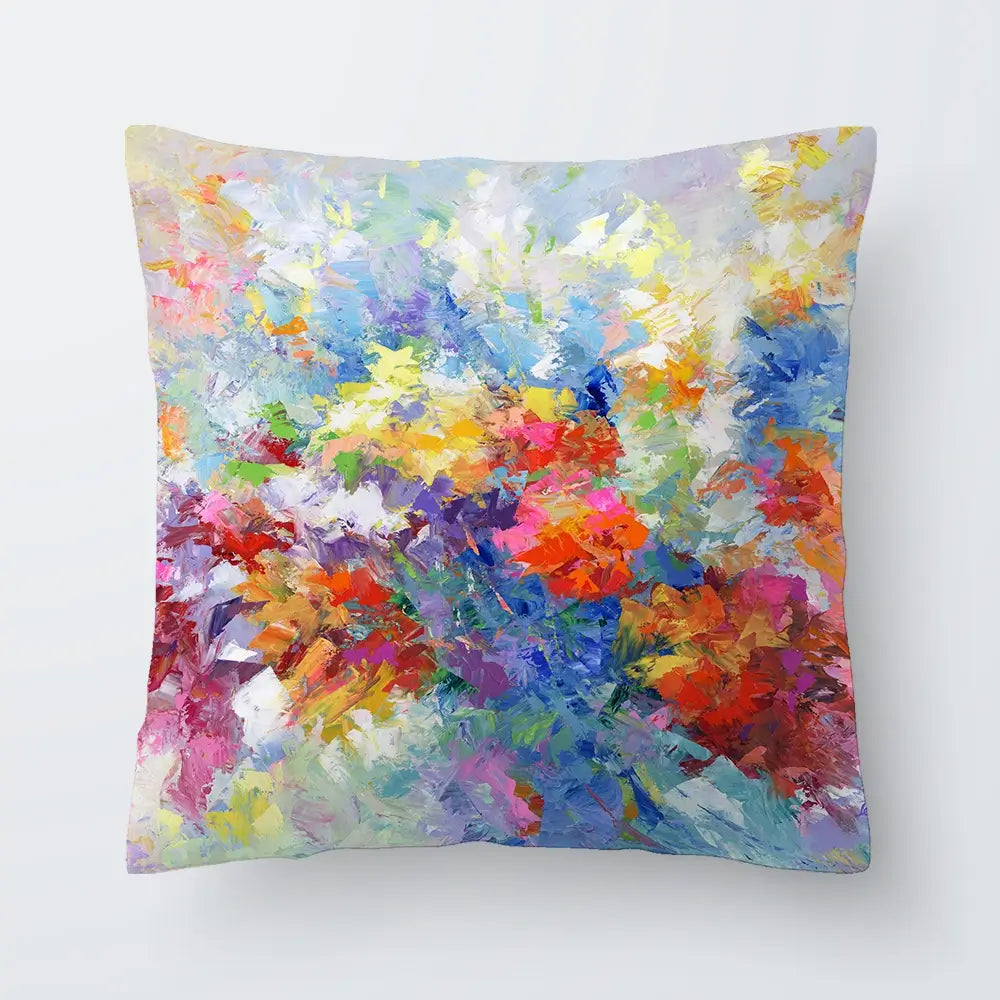 Colourful Abstract Floral 2 Cushion Colourful Abstract Floral 2 Cushion wall art product Leon Devenice