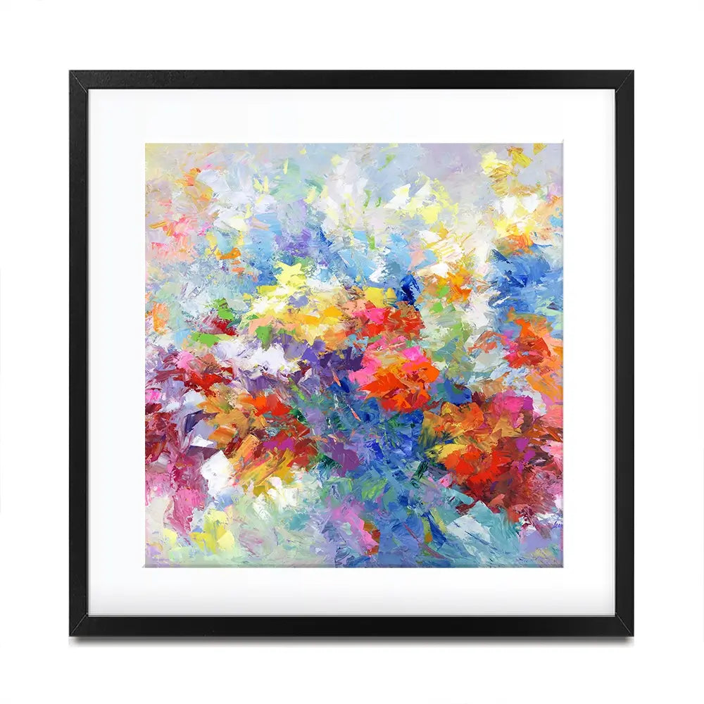 Colourful Abstract Floral 2 Square Framed Art Print Colourful Abstract Floral 2 Square Framed Art Print wall art product Leon Devenice