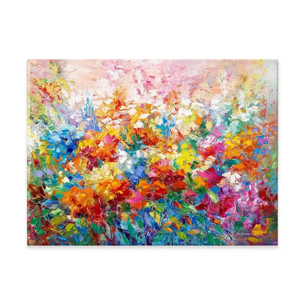 Colourful Abstract Floral Canvas Print Colourful Abstract Floral Canvas Print wall art product Leon Devenice