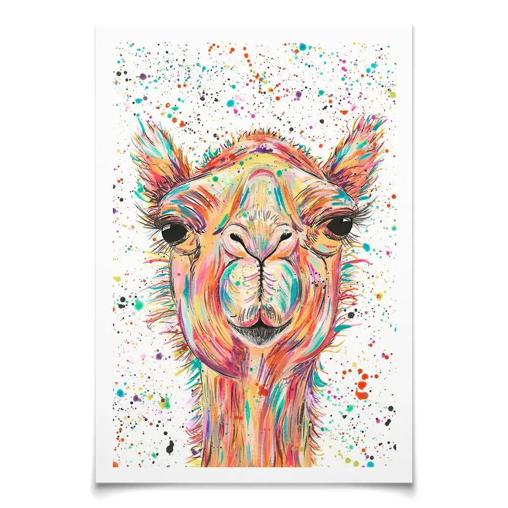 Colourful Camel Art Print Colourful Camel Art Print wall art product Emma LC Art