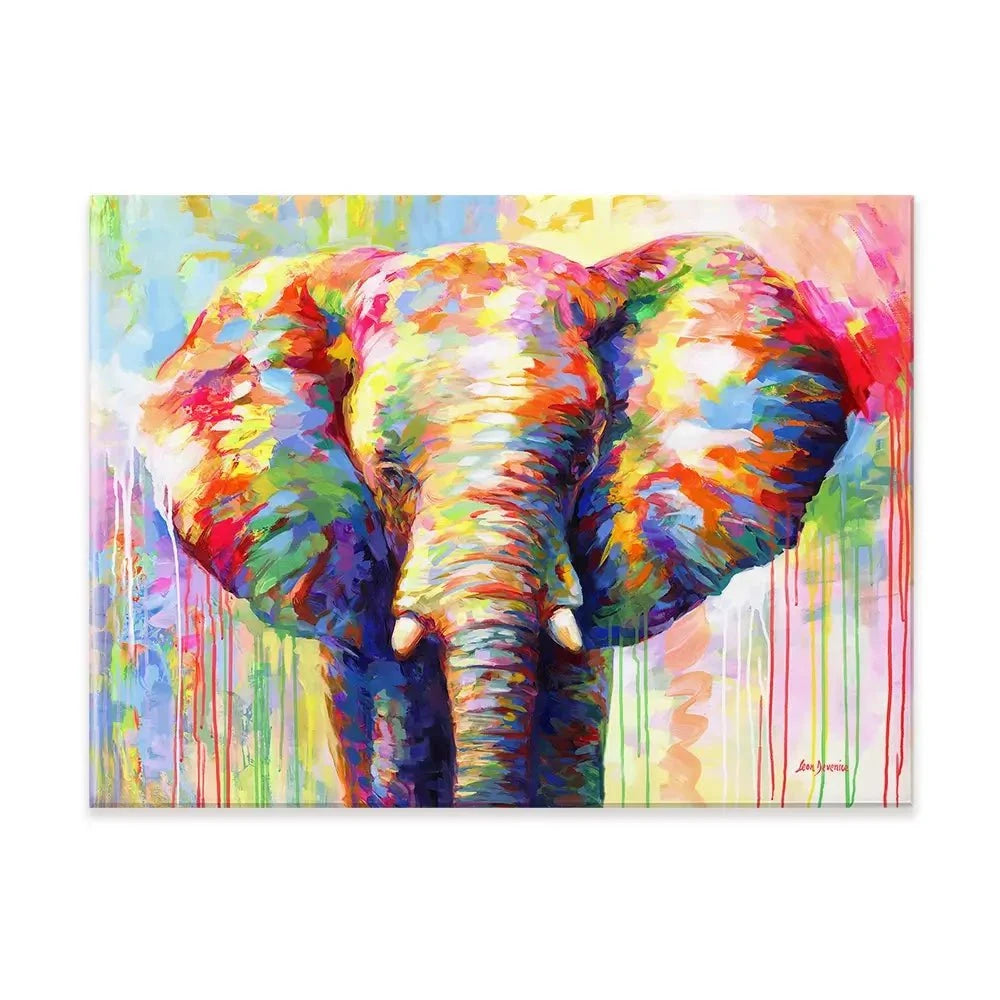 Colourful Elephant Canvas Print Colourful Elephant Canvas Print wall art product Leon Devenice
