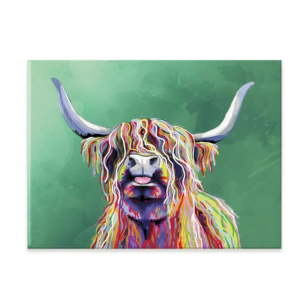 Colourful Highland Cow Canvas Print Colourful Highland Cow Canvas Print wall art product Independent