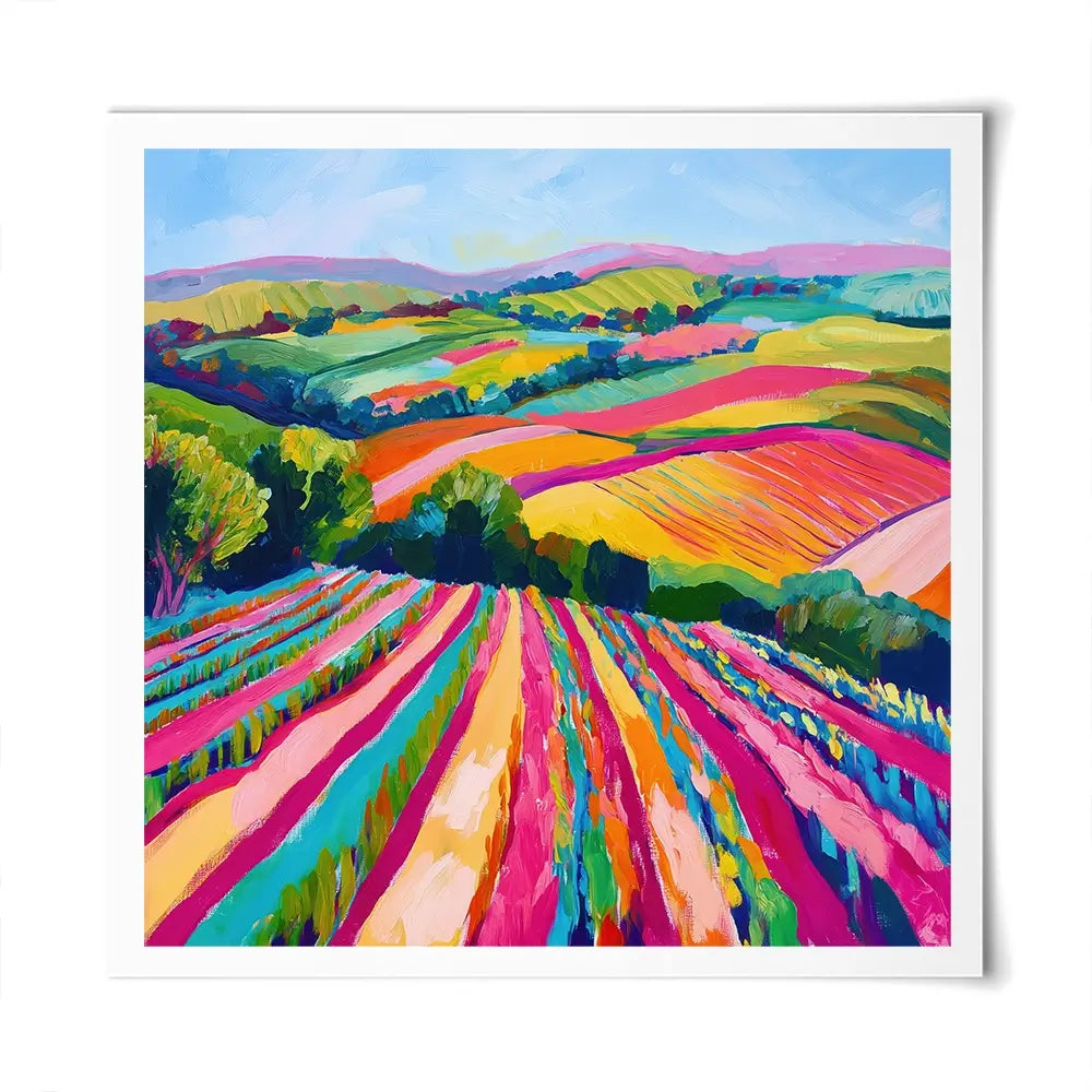 Colourful Hills Square Art Print Colourful Hills Square Art Print wall art product Tanya Ocean