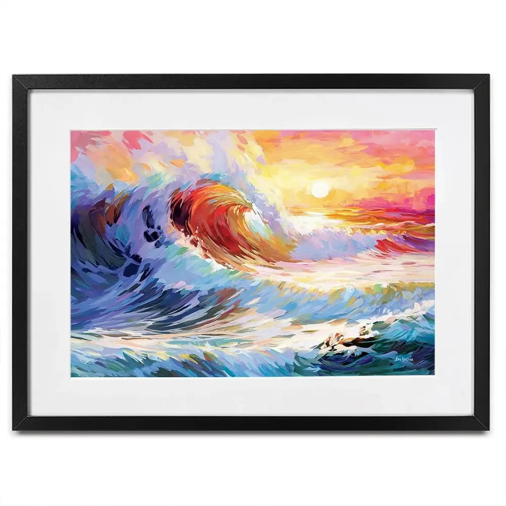 Colourful Ocean Waves In California Framed Art Print Colourful Ocean Waves In California Framed Art Print wall art product Leon Devenice