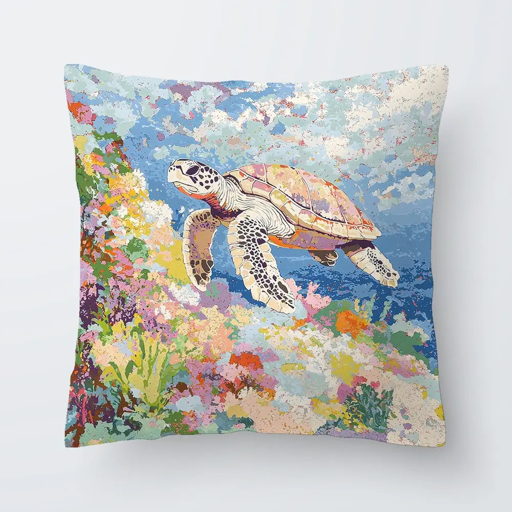 Colourful Sea Turtle Cushion Colourful Sea Turtle Cushion wall art product Creative Studio - Independent