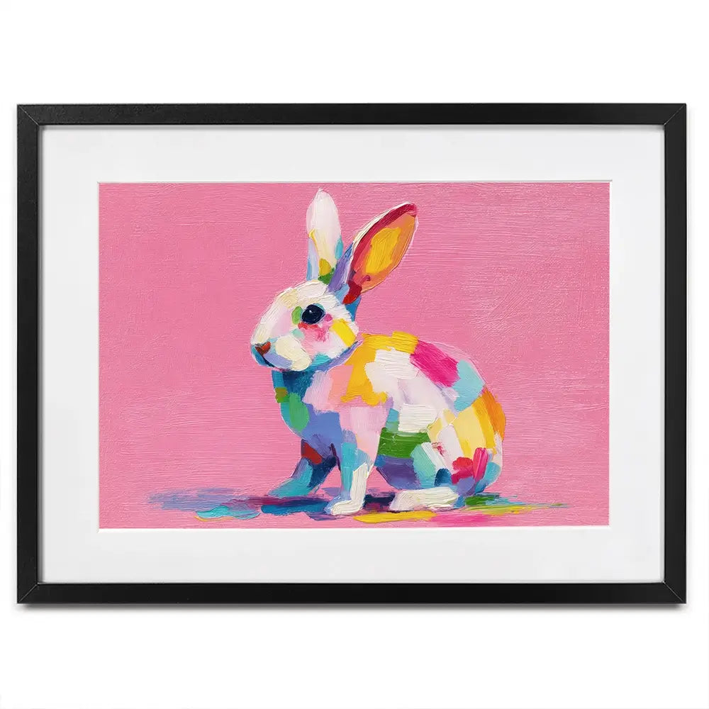 Colourful Spots Bunny Framed Art Print Colourful Spots Bunny Framed Art Print wall art product Petals Prints Design - Independent