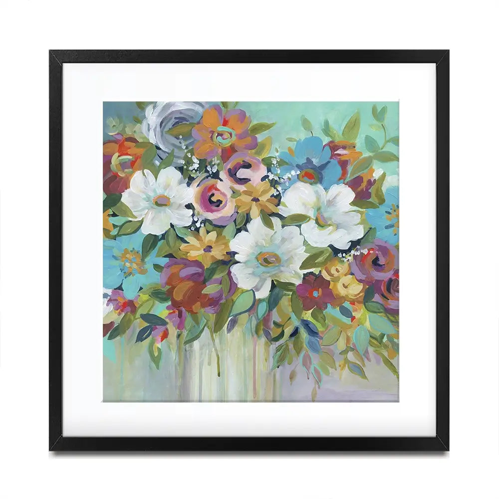 Confetti Bouquet Square Framed Art Print Confetti Bouquet Square Framed Art Print wall art product Carol Robinson