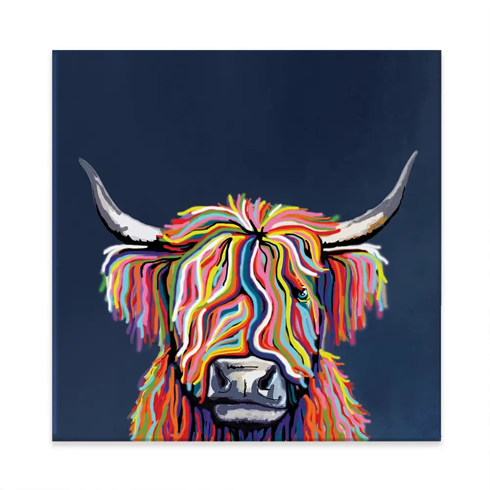 Coo In Navy Blue Square Canvas Print Coo In Navy Blue Square Canvas Print | Coo in Navy Blue Artwork | wall art product Independent