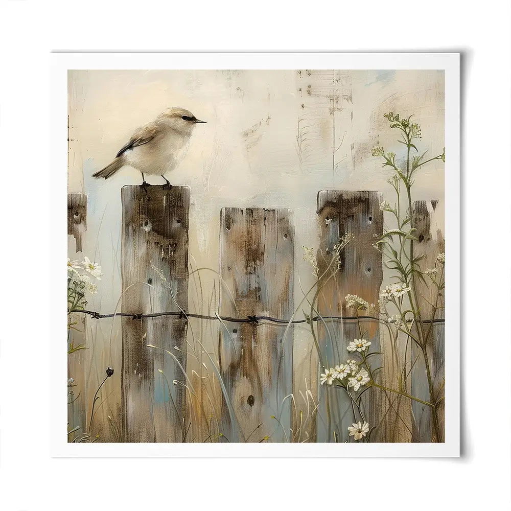 Country Bird Square Art Print Country Bird Square Art Print wall art product Arlington Prints - Independent
