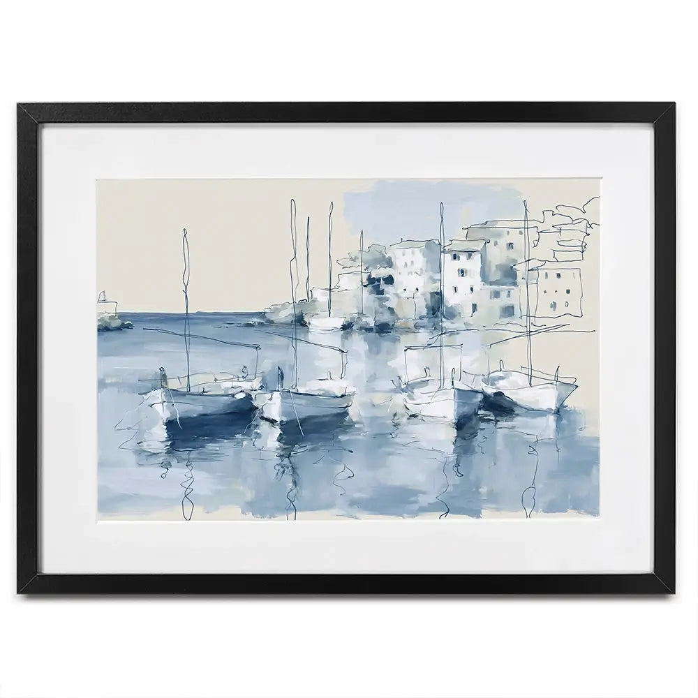Cove Harbour Village Framed Art Print Cove Harbour Village Framed Art Print wall art product Chromatic Storm Studio
