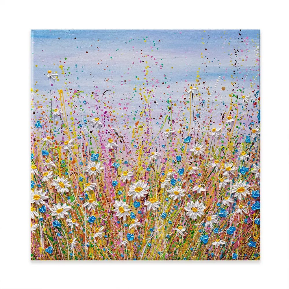 Cover Me In Daisies Square Canvas Print Cover Me In Daisies Square Canvas Print wall art product Olga Tkachyk