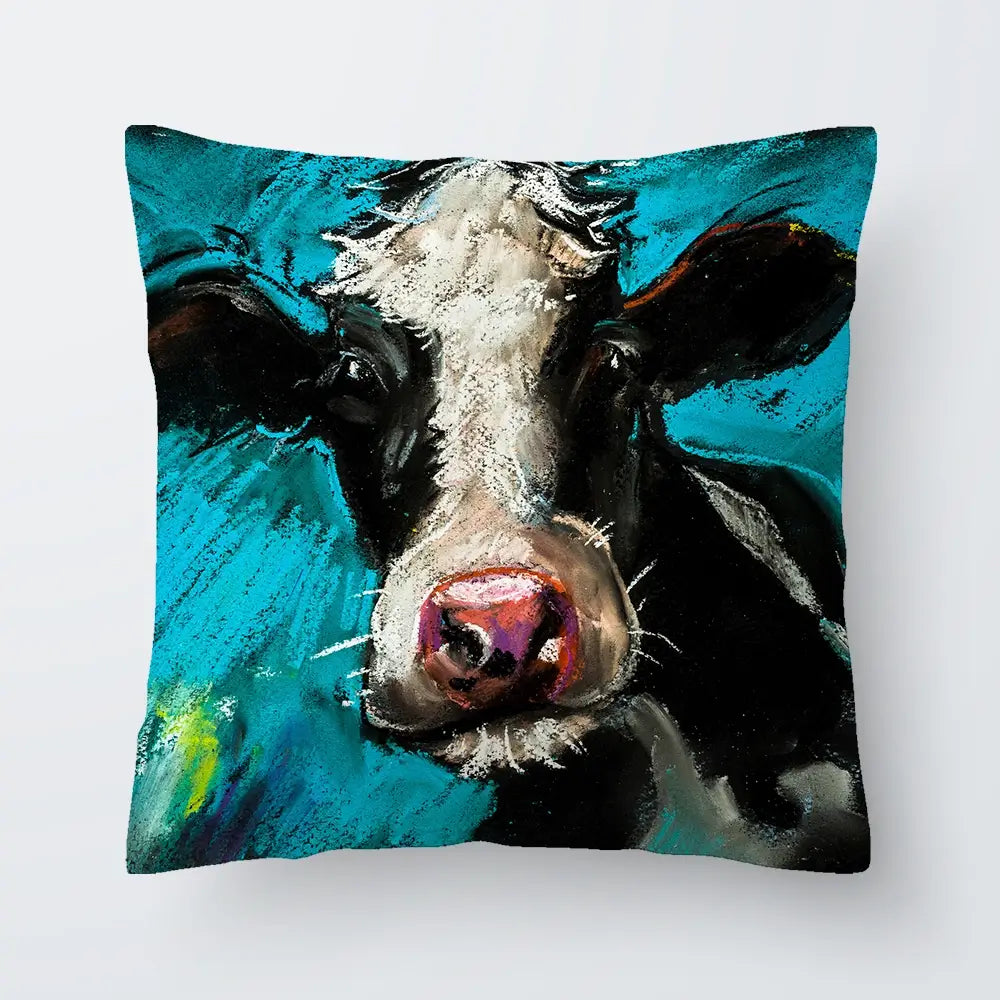 Cow On Blue Cushion Cow On Blue Cushion wall art product Ivailo Nikolov / Shutterstock