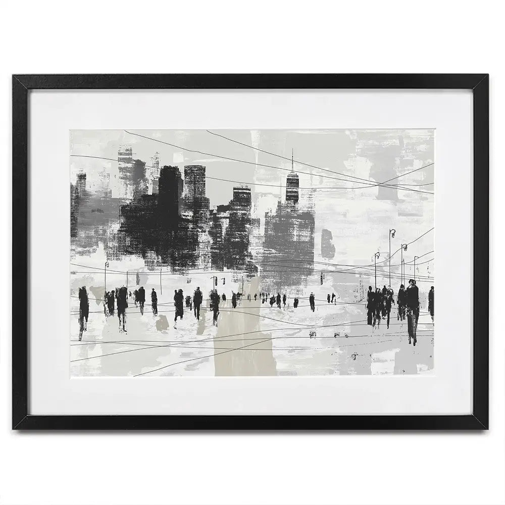 Crosswalk Silence Framed Art Print Crosswalk Silence Framed Art Print wall art product Chromatic Storm Studio