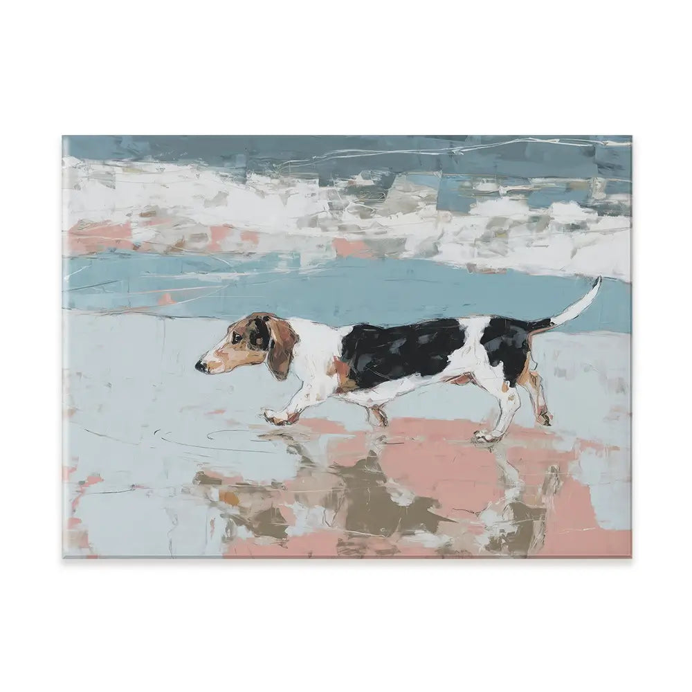 Dachshund At The Beach Canvas Print Dachshund At The Beach Canvas Print wall art product Chromatic Storm Studio