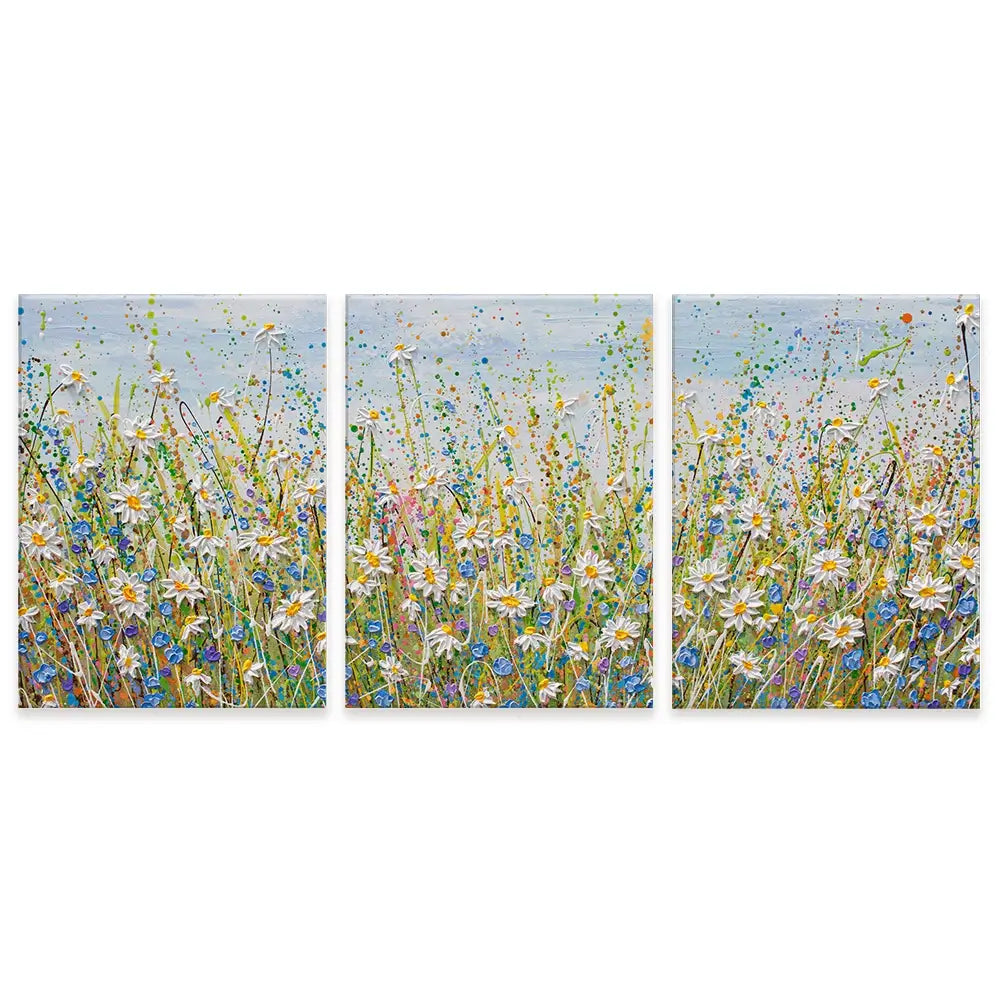 Daisies In July Trio Canvas Print Daisies In July Trio Canvas Print wall art product Olga Tkachyk