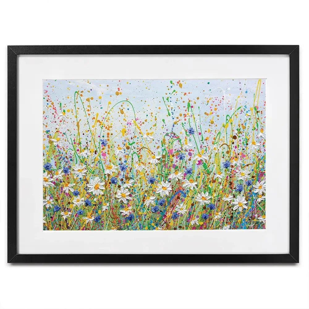 Daisy Splash Framed Art Print Daisy Splash Framed Art Print | Daisy Splash Framed Artwork |Daisy Art wall art product Olga Tkachyk