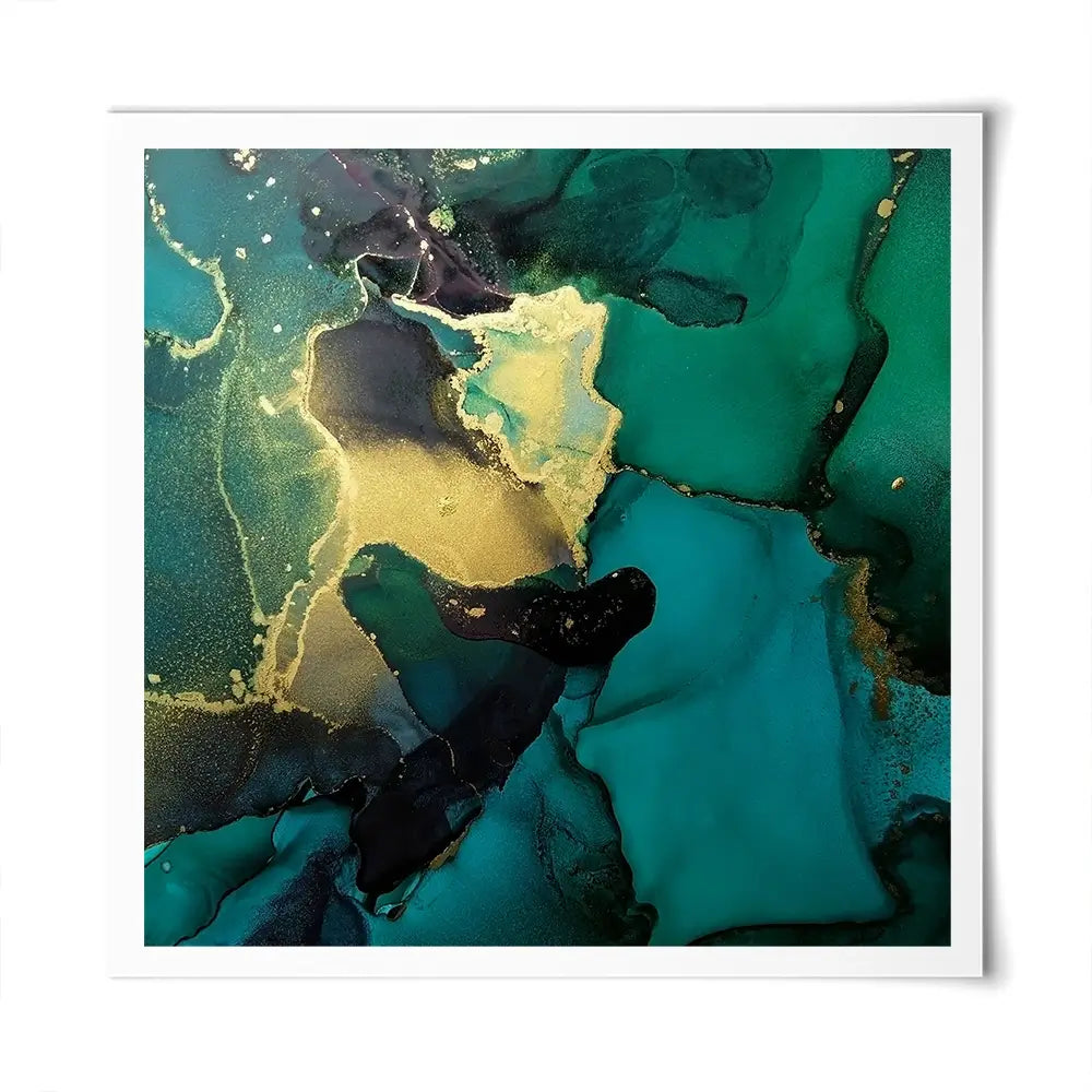 Dark Green Marble Square Art Print Dark Green Marble Square Art Print wall art product Art Print Shop