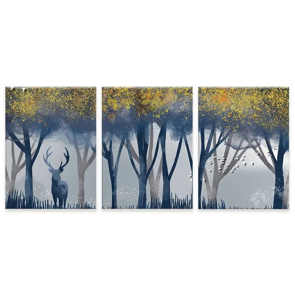 Deer In The Woods Trio Canvas Print Deer In The Woods Trio Canvas Print wall art product Independent