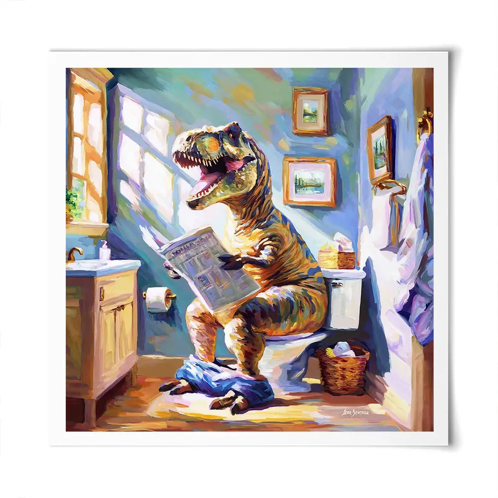 Dino's Daily Dose of Humour Square Art Print Dino's Daily Dose of Humour Square Art Print wall art product Leon Devenice
