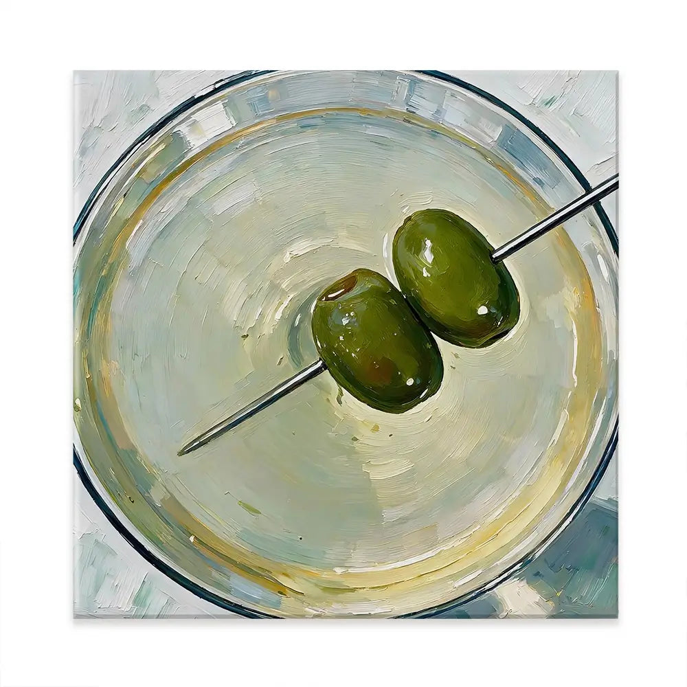 Dirty Martini Cocktail Square Canvas Print Dirty Martini Cocktail Square Canvas Print wall art product David Alexander Elder