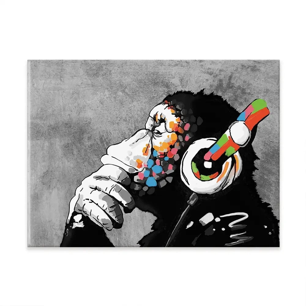 DJ Monkey Canvas Print DJ Monkey Canvas Print | DJ Monkey Artwork | Banksy Art wall art product Banksy