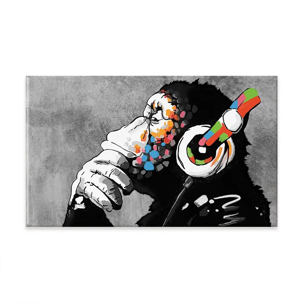DJ Monkey Oversized Canvas Print DJ Monkey Oversized Canvas Print wall art product Banksy