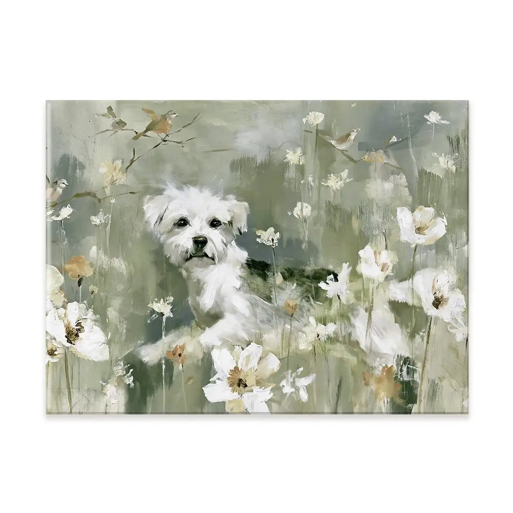 Dog In The Wildflowers Canvas Print Dog In The Wildflowers Canvas Print wall art product Chromatic Storm Studio